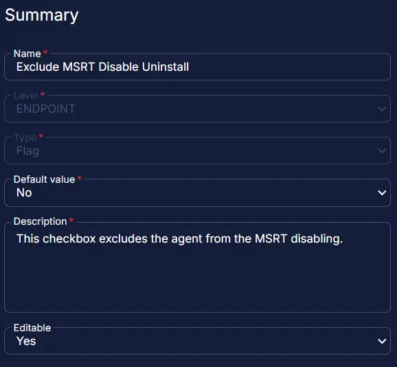 Exclude MSRT Disable Uninstall